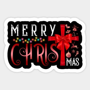 Merry ChristMas Cross Christian Religious Christmas Quotes Sticker